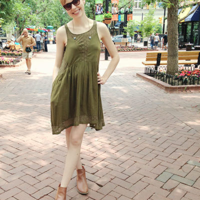 What I Wore: Green lace Anthropologie dress