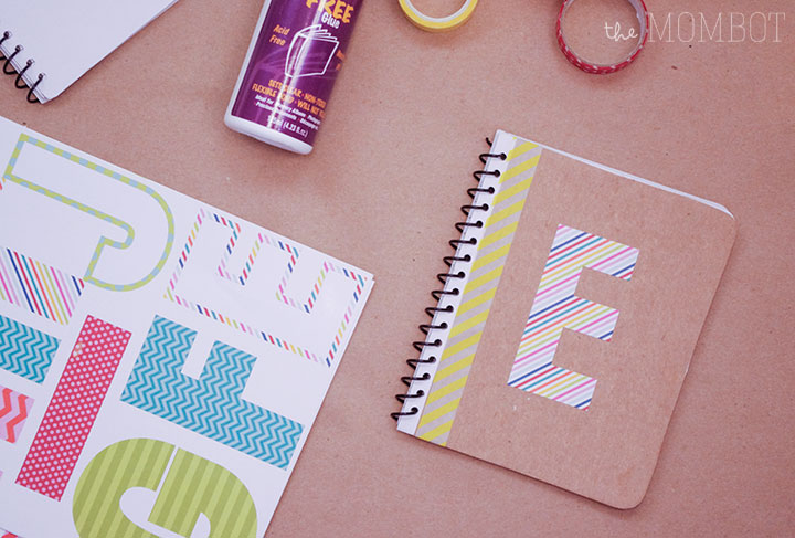 DIY monogrammed notebook, DIY mini notebook, DIY gift idea