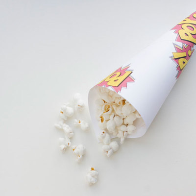 Comic Book Popcorn Cones [ printable ]