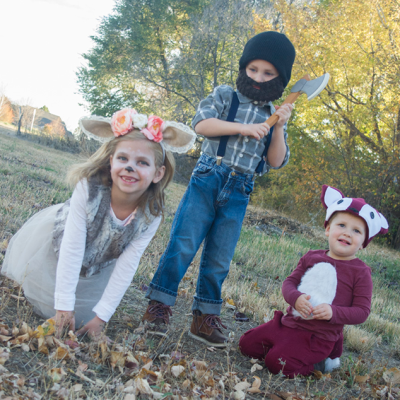 A Woodland Halloween: Lumberjack, Doe & Fox Costumes