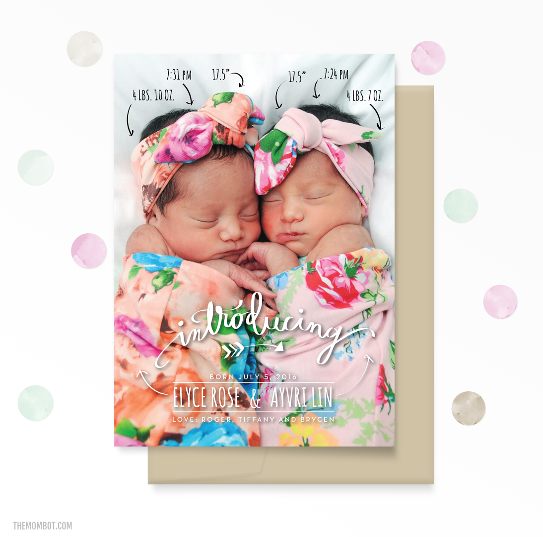 birth announcement, arrows, baby birth announcement, stats birth announcement, fun birth announcement, modern birth announcement, twins birth announcement