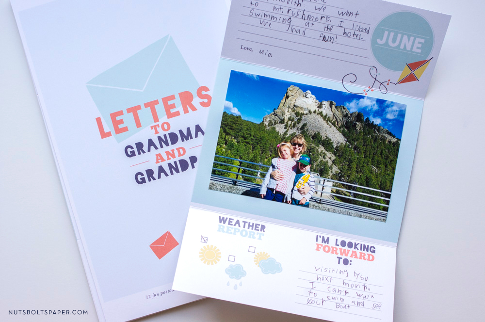 letters to grandma and grandpa, postcards for kids, postcards for grandparents, gifts for grandparents, kid letters