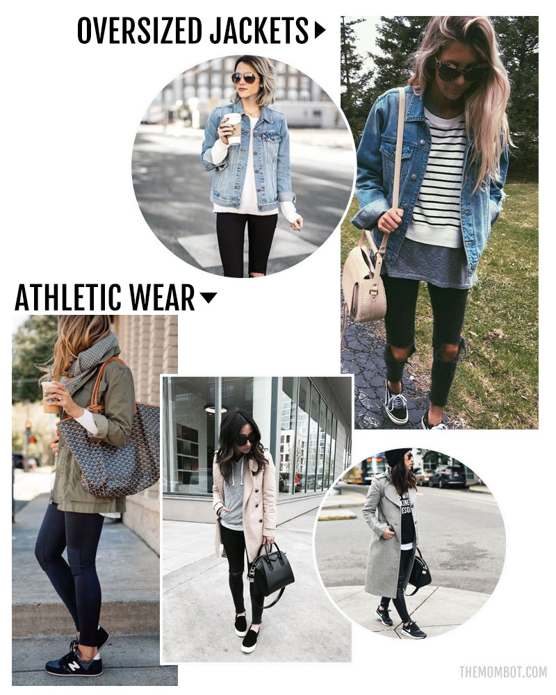 fall fashion trends 2017, fall fashion 2017, mom fashion 2017, athletic wear trends, oversize jacket trends