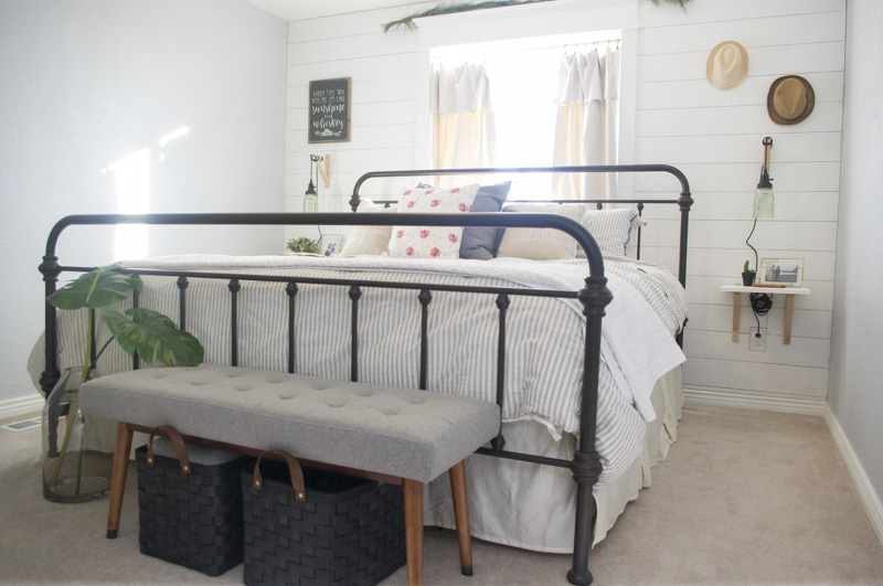modern farmhouse bedroom, farmhouse bedroom, shiplap, shiplapped bedroom, Modern Farmhouse Bedroom Redesign
