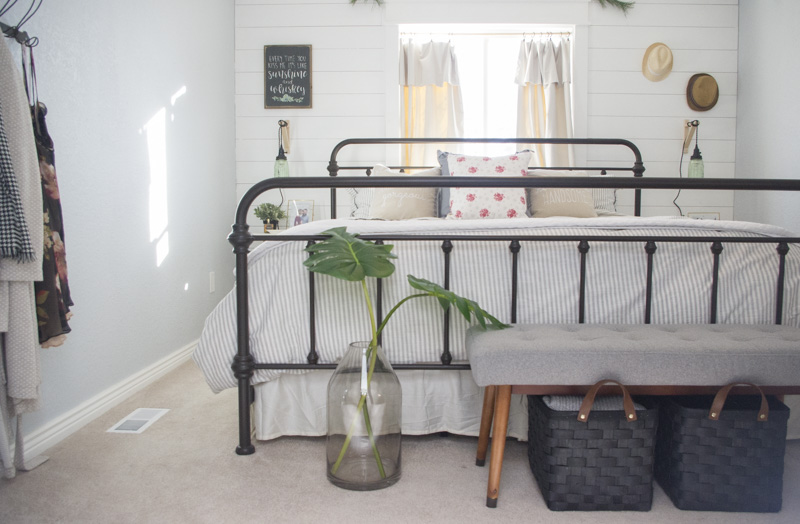 modern farmhouse bedroom, farmhouse bedroom, shiplap, shiplapped bedroom, Modern Farmhouse Bedroom Redesign