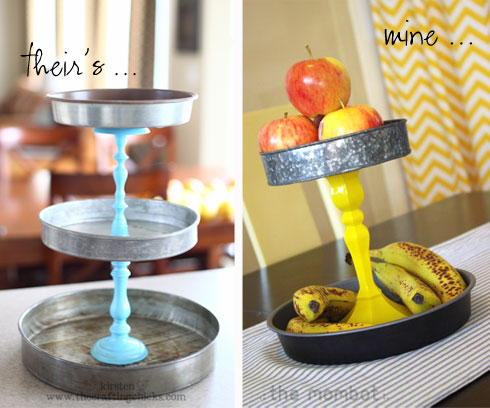 2 tiered stand, diy tiered stand, diy cake pan stand