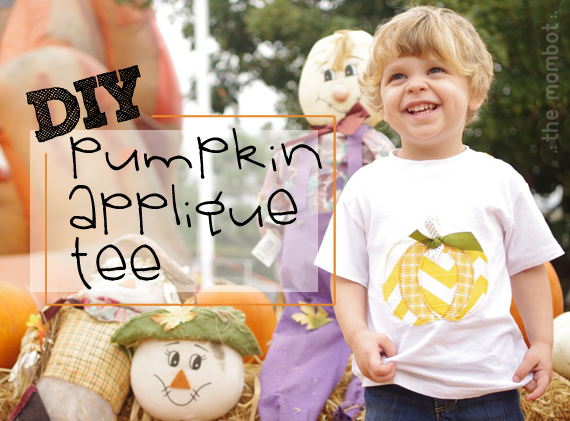 DIY applique pumpkin tee with printable pattern | TheMombot.com
