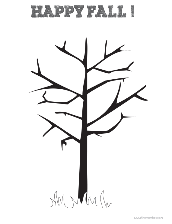 autumn tree dot art free printable | TheMombot.com