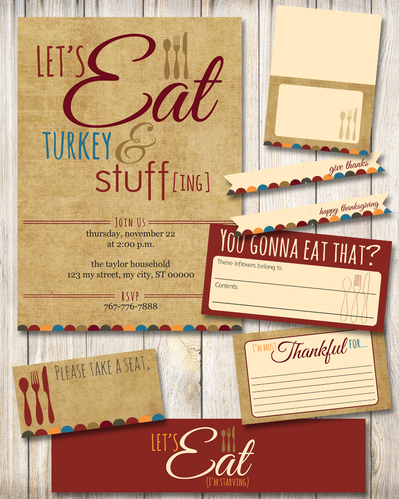 thanksgiving printables, printable thanksgiving invites | TheMombot.com
