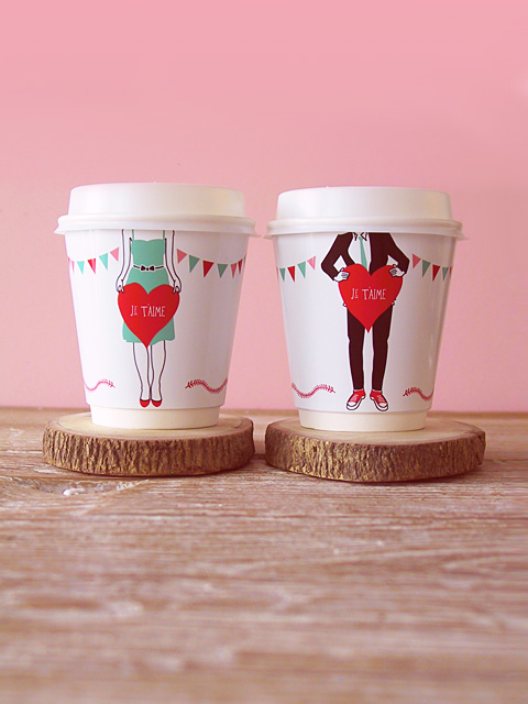 free printable Valentine's Day coffee cup wrapper | TheMombot.com
