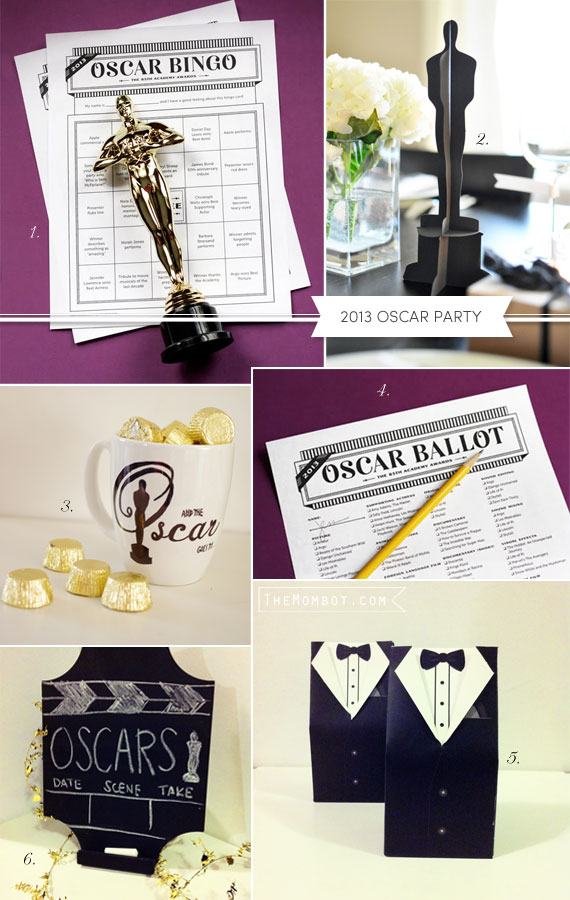 2013 Oscar party details and printables | TheMombot.com