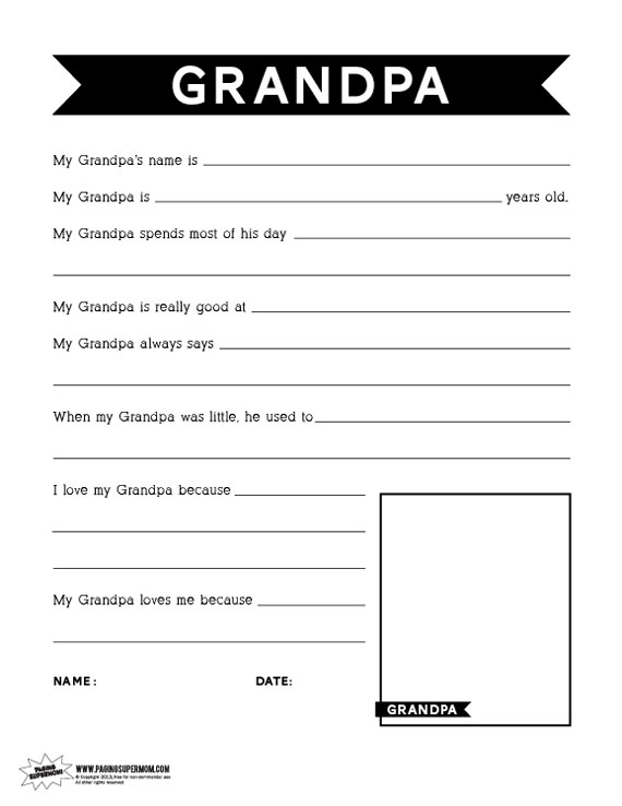 Free Printable Father s Day Questionnaires For Dad And Grandpa The Mombot