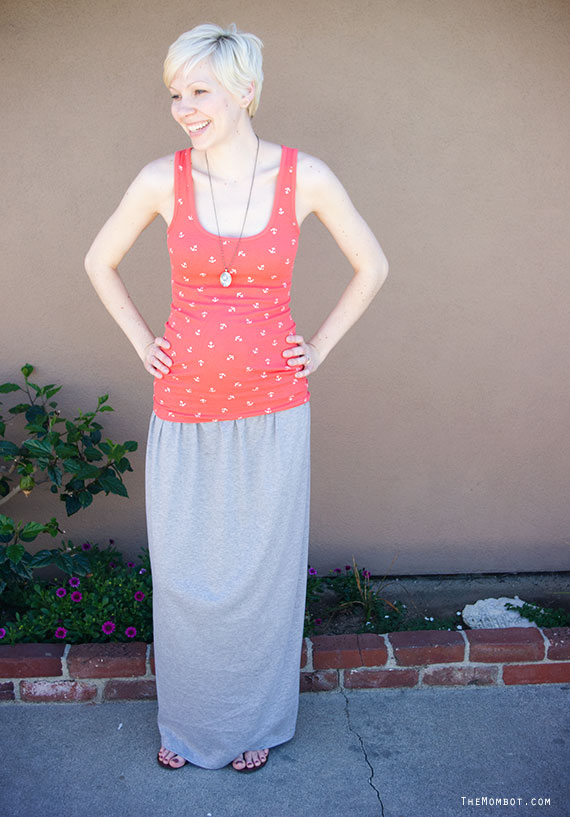 DIY maxi skirt, maternity wear | TheMombot.com