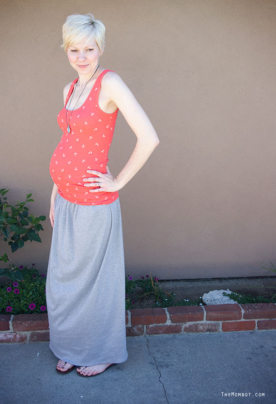 DIY maxi skirt, maternity wear | TheMombot.com