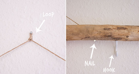How-to: DIY rustic branch hat rack | TheMombot.com