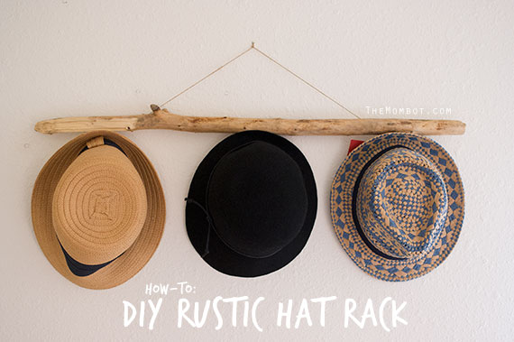 How-to: DIY rustic branch hat rack | TheMombot.com