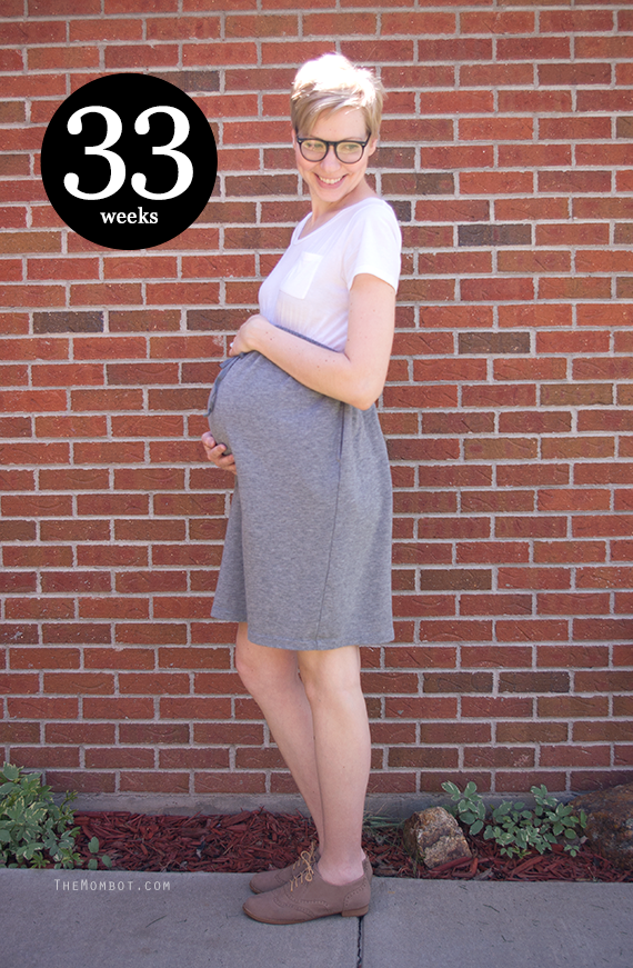Maternity dress and oxfords | TheMombot.com