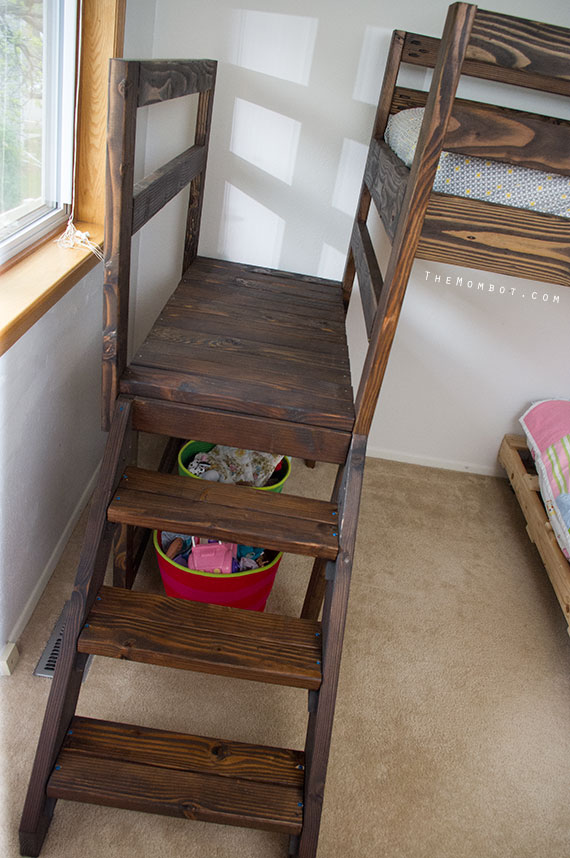 DIY bunk bed with stairs | TheMombot.com