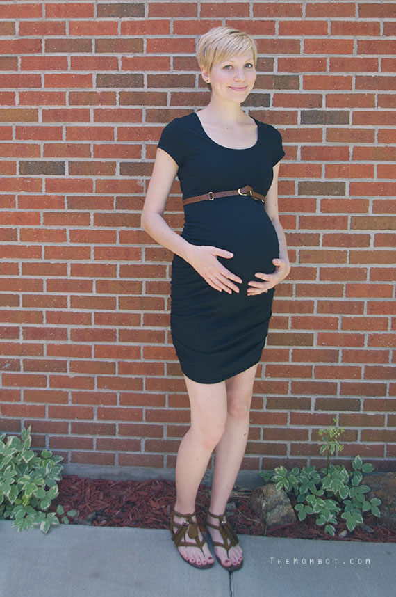 Little black maternity dress | TheMombot.com