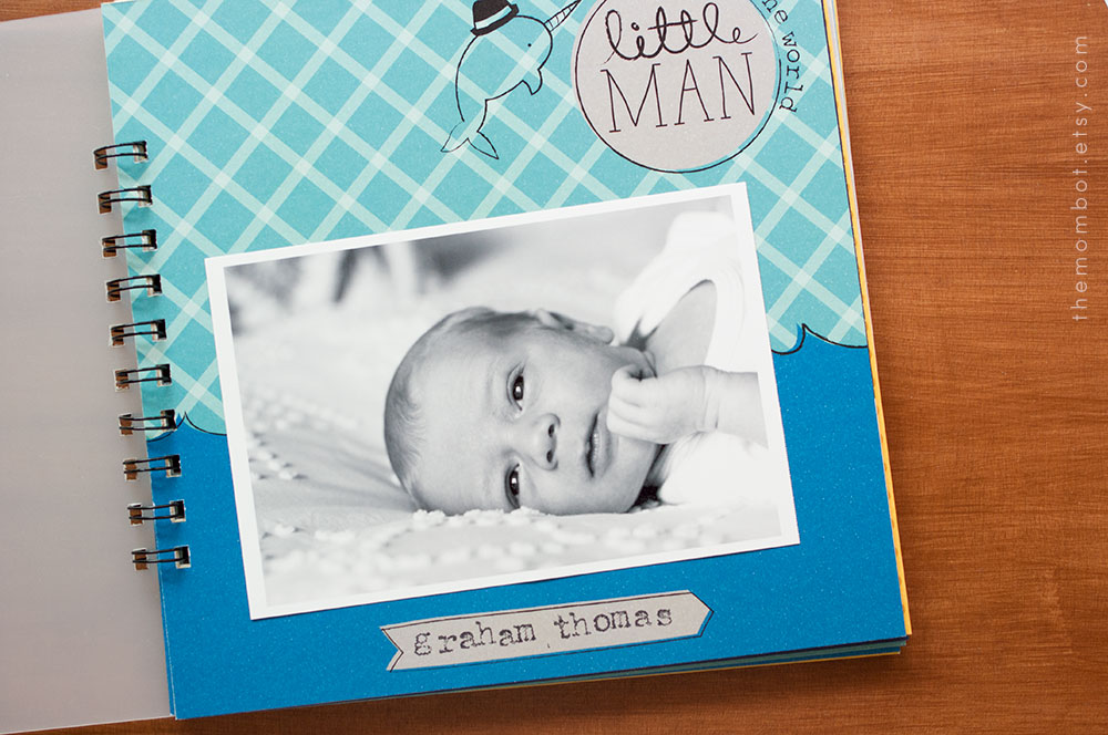 Modern boy and girl baby book and journal | TheMombot.com
