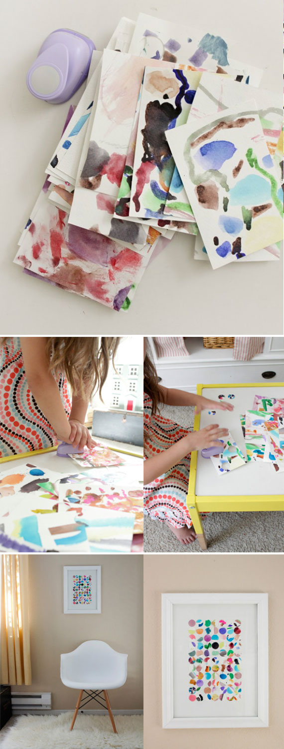 DIY artwork from children's watercolor creations | TheMombot.com