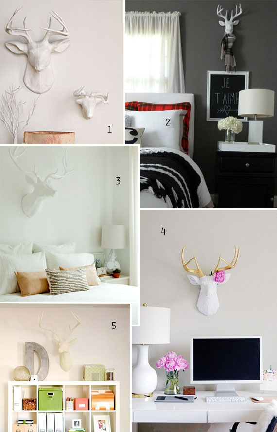 home trend: faux deer head, antlers, taxidermy | TheMombot.com