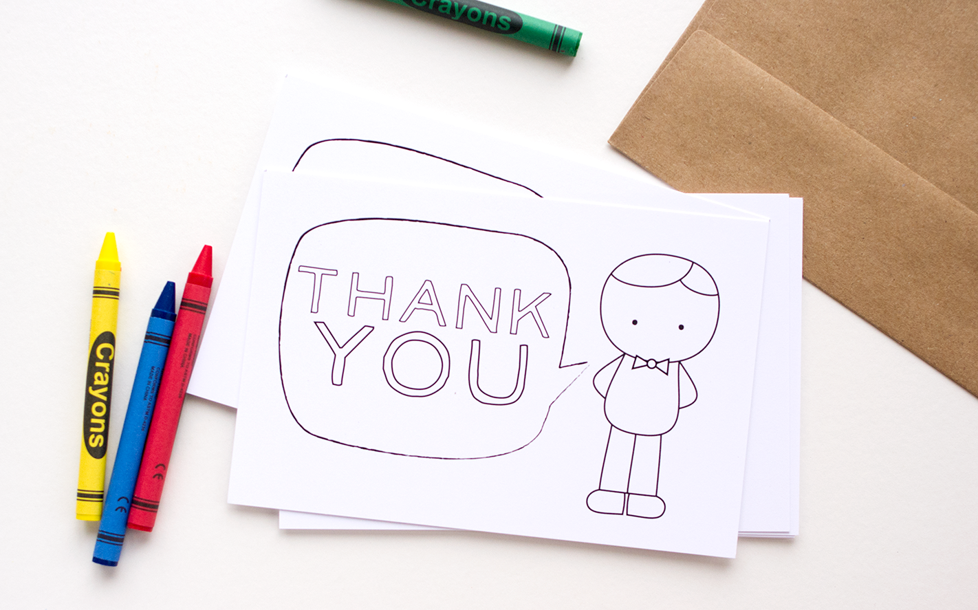 Printable Color-in Thank You Cards for Kids - The Mombot