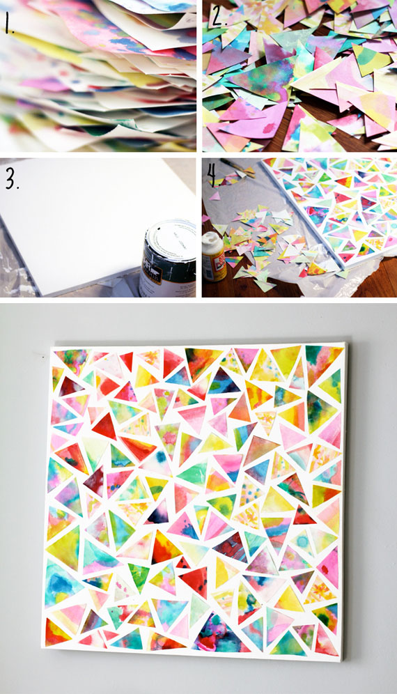 DIY artwork from children's watercolor creations | TheMombot.com
